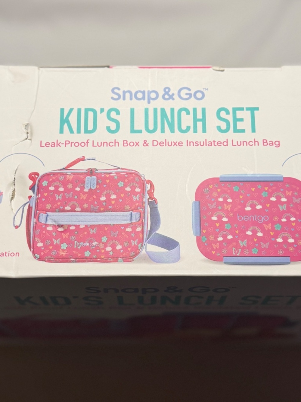 🦋Bentgo Kids Snap & Go 2-Piece Lunch Set - Butterflies & Rainbows🦋 - Picture 6 of 7